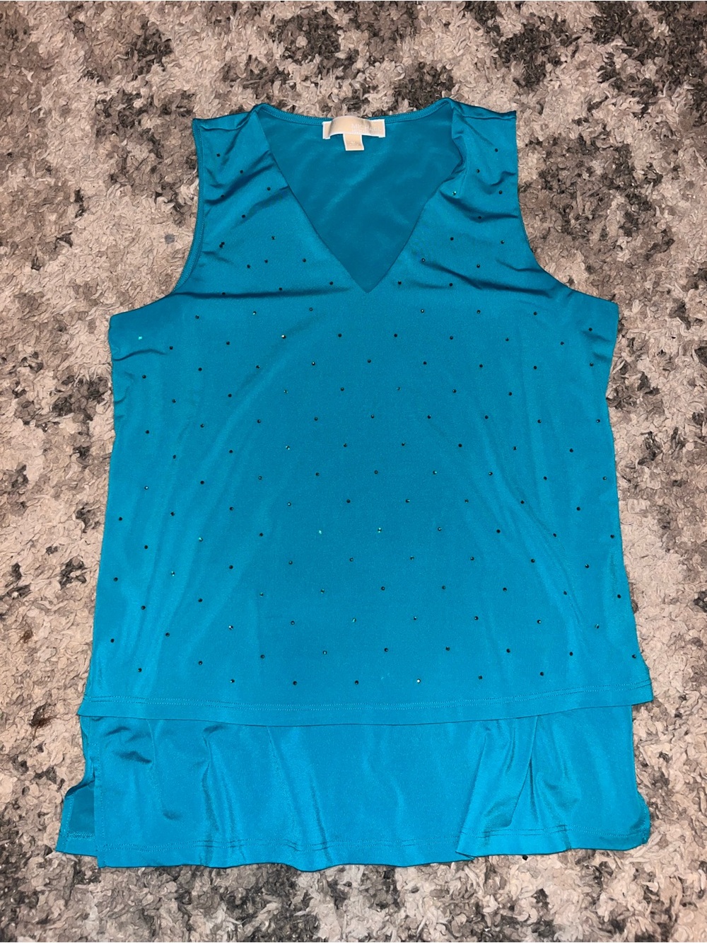 MICHAEL Michael Kors Turquoise V-Neck Embellished Sleeveless Camisole